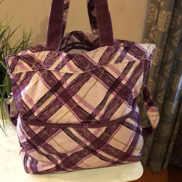 BOGO FREE Thirty one Retro Metro plum plaid bag